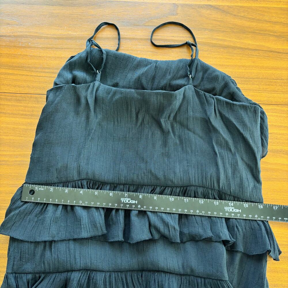 Mink Pink Black Tiered Ruffle Maxi Dress Summer Wedding Guest Sundress Medium - Picture 8 of 8
